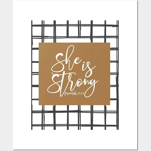 She Is Strong - Blk Wall Art by Lovelier By Mal